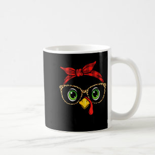 Lustiger Erntedank-Truthahn, Leopardenglas & Buff Kaffeetasse