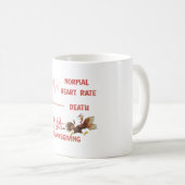 Lustiger Erntedank-Truthahn-Text. Kaffeetasse (VorderseiteRechts)