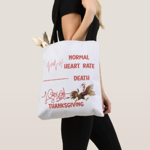 Lustiger Erntedank-Truthahn-Text. Tasche