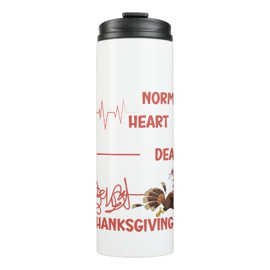 Lustiger Erntedank-Truthahn-Text. Thermosbecher (Vorderseite)