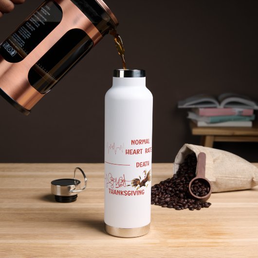 Lustiger Erntedank-Truthahn-Text. Trinkflasche (Kaffee (gedreht))