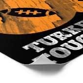 Lustiger Erntedank-Truthahn und Touchdowns Footll Poster (Ecke)