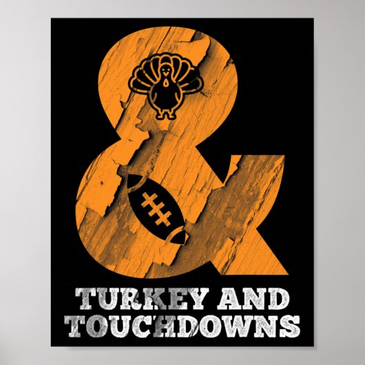 Lustiger Erntedank-Truthahn und Touchdowns Footll Poster (Vorne)