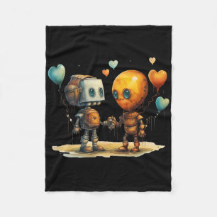 Lustiger Erstaunlicher Valentinsliebesroboter Mit Fleecedecke