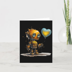 Lustiger Erstaunlicher Valentinsliebesroboter Mit Karte