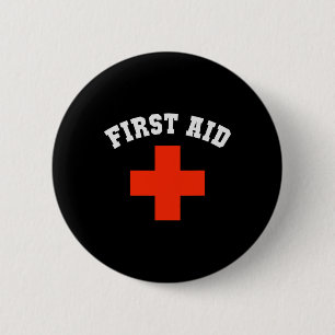 Lustiger Erste-Hilfe-Krankenpfleger Jungen Kreuzfa Button