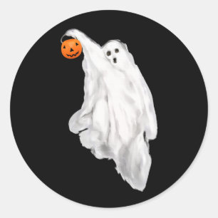 Lustiger Erwachsenen-Halloween-Witziger Geist Runder Aufkleber