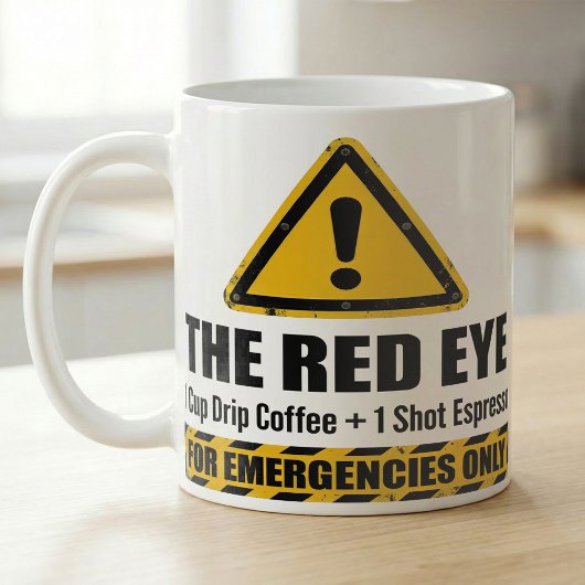 Lustiger Espresso Red Eye Notfallalarm Kaffeetasse