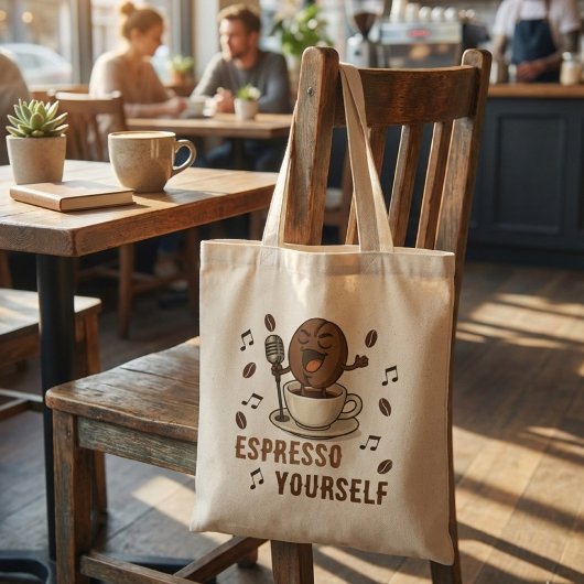 Lustiger Espresso-Selbst-Singender-Kaffeebohnen-Wo Tragetasche
