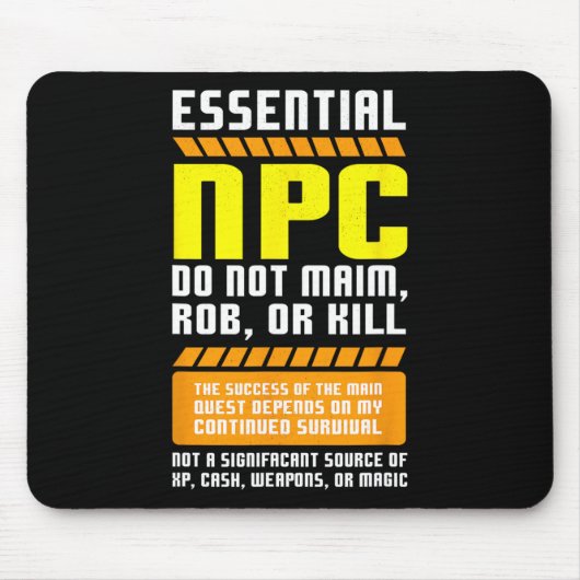 Lustiger Essential Npc-Gamer und Gaming-Non-Player Mousepad (Vorne)