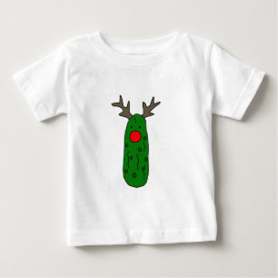 Lustiger Essiggurken-Weihnachtsren-Cartoon Baby T-shirt