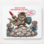 Lustiger Eulen-Lehrer-Maskottchen - Grammatik- und Mousepad (Vorne)