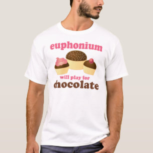 Lustiger Euphonium spielt für Schokolade T-Shirt