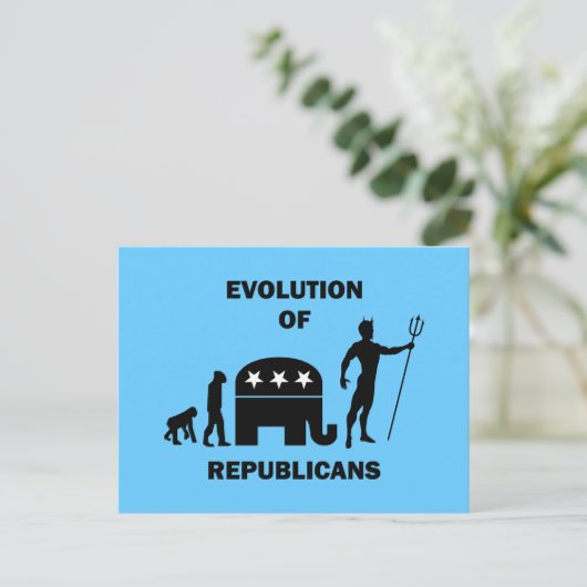 Lustiger Evolution Republikaner Postkarte (Stehend Vorderseite)