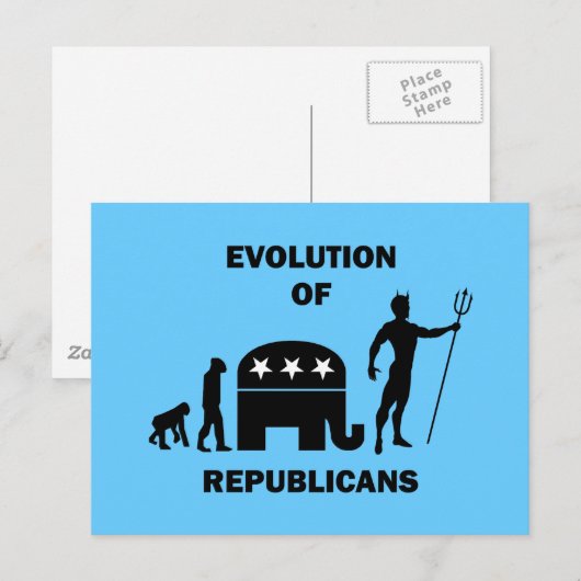 Lustiger Evolution Republikaner Postkarte (Vorne/Hinten)