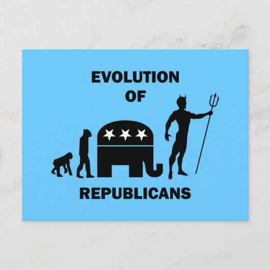 Lustiger Evolution Republikaner Postkarte (Vorderseite)