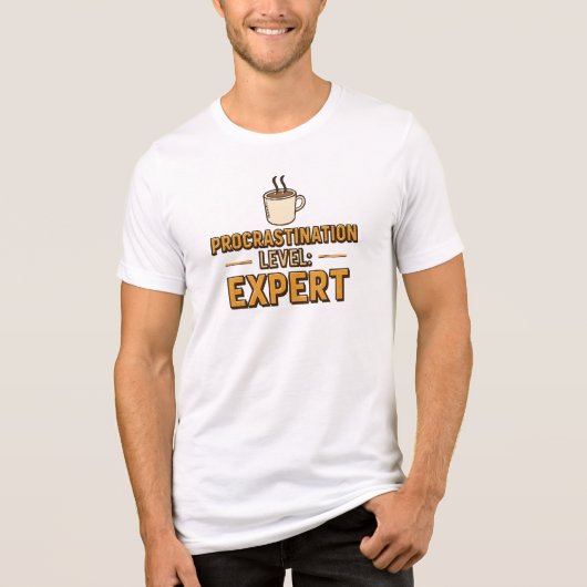 Lustiger "Experte für Aufschieberitis" Tri-Blend Shirt (Vorderseite)