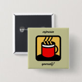 Lustiger expresso Kaffee Button (Vorne & Hinten)