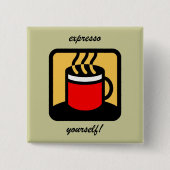 Lustiger expresso Kaffee Button (Vorderseite)
