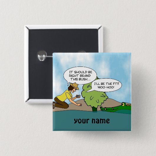 Lustiger extremer Pufferspeicher Geocaching Button (Vorne & Hinten)