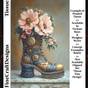 Lustiger extremer Steampunk-Stiefel, florale DG2R- Seidenpapier