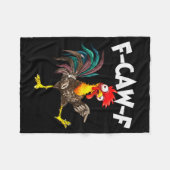 Lustiger F-awk-f Huhn F-caw-f Hahn Pun Retro Fleecedecke (Vorderseite (Horizontal))