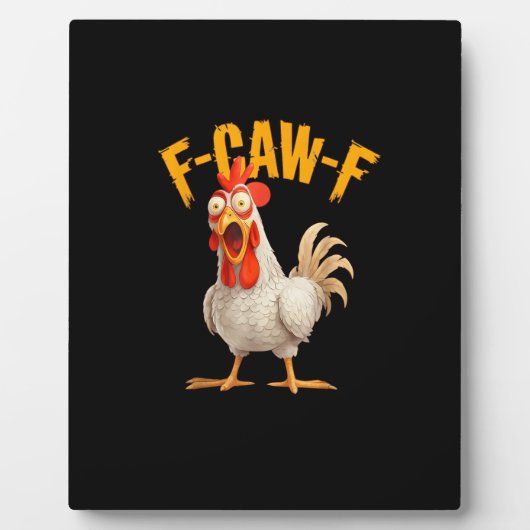 Lustiger F-Awk-F Huhn F-Caw-F Hahn Pun Retro Vi Fotoplatte (Vorderseite)