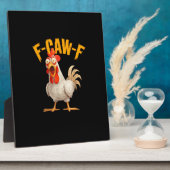 Lustiger F-Awk-F Huhn F-Caw-F Hahn Pun Retro Vi Fotoplatte (Seite)