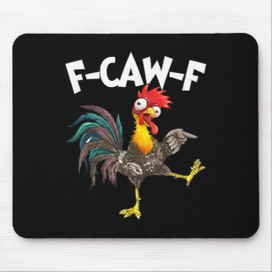 Lustiger F-awk-f Huhn F-caw-f Hahn Wortspiel Retro Mousepad
