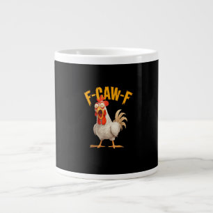 Lustiger F-Awk-F Hühner F-Caw-F Hahn Wortspiel Ret Jumbo-Tasse