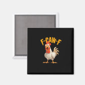 Lustiger F-Awk-F Hühner F-Caw-F Hahn Wortwitz Retr Magnet (Vorderseite/Rückseite)