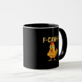 Lustiger F-Caw-F-Hahn F-Caw-F-Hahn Hahn Meme Tasse (VorderseiteRechts)