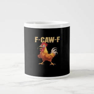 Lustiger F-Caw-F-Hahn im Retro-Stil Jumbo-Tasse