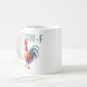 Lustiger F-CAW-F Hahn | Sarkastischer Hühnerwitz Kaffeetasse (Vorderseite Links)