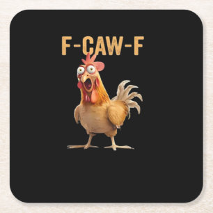 Lustiger F-Caw-F-Huhn F-Caw-F-Huhn Lustig Trendig Rechteckiger Pappuntersetzer