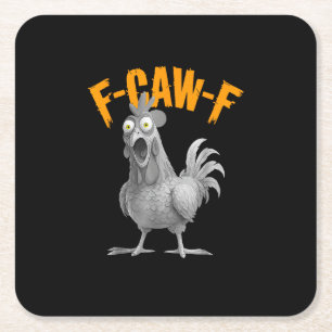 Lustiger F-Caw-F Huhn F-Caw-F Huhn Retro Klassiker Rechteckiger Pappuntersetzer