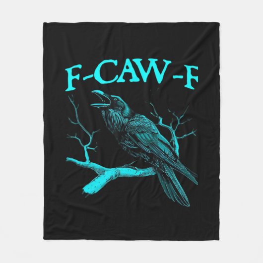Lustiger F-Caw-F Humor Krähe Gothic Fleecedecke (Vorderseite)