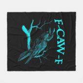 Lustiger F-Caw-F Humor Krähe Gothic Fleecedecke (Vorderseite (Horizontal))
