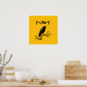 Lustiger F-Caw-F-Krähe-Rabe-Wortwitz Poster (Küche)
