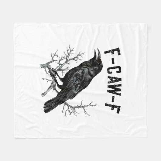 Lustiger F-Caw-F Krähe Vogel Rabe Männer Frauen Fleecedecke (Vorderseite (Horizontal))