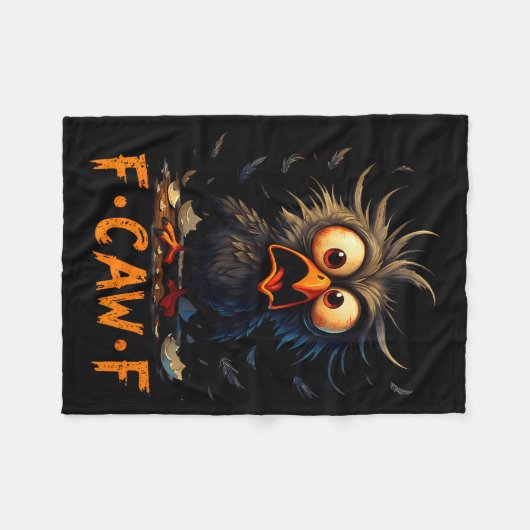 Lustiger F-caw-f Schwarzer Krähe Fcawf Humor Zitat Fleecedecke (Vorderseite (Horizontal))
