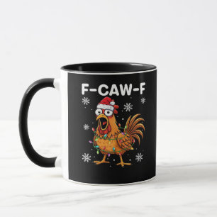 Lustiger F-Caw-F Weihnachts-Huhn Klassiker Tasse