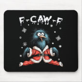 Lustiger F-caw-f Weihnachtsrabe Santa Xmas Licht B Mousepad (Vorne)