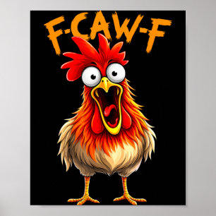Lustiger f Kräh f Hahn Vogel Huhn Flüsterer fawk  Poster