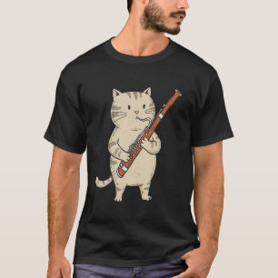 Lustiger Fagott-Katze-Musiker Retro Süße Band Orch T-Shirt
