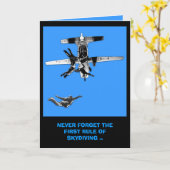 Lustiger Fallschirmspringengeburtstag Karte (Gelbe Blume)