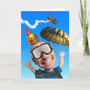 Lustiger Fallschirmsprung-Geburtstag Halt Dein Sch Karte