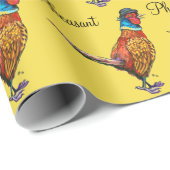 Lustiger Fasan im Hut Geschenkpapier (Rolleneckpunkt)