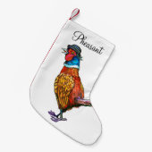 Lustiger Fasan im Hut Kleiner Weihnachtsstrumpf (Vorderansicht (hängend))
