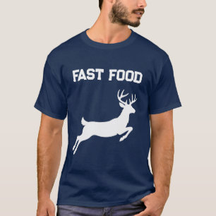 Lustiger Fast Food Springender Hirsch Jagd T-Shirt